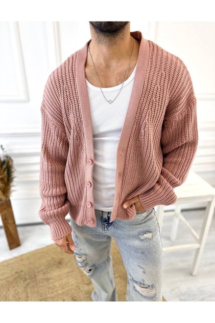Cardigan Knitwear Braided Patterned Knitted Cardigan Shawl Collar Anti-Pilling Button Closure Natural Cotton Cardigan