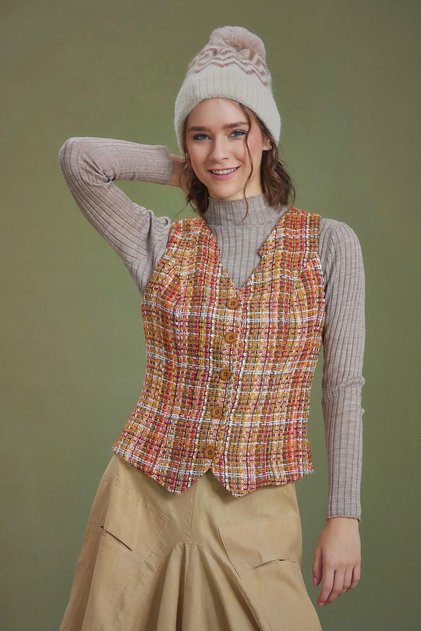 Bohemian Style Women's Orange Vest