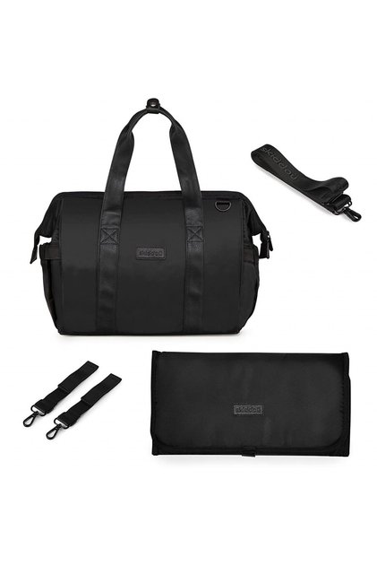 Πολυλειτουργική τσάντα για γονείς Skiddou Inger, Onyz Leather, Μαύρο