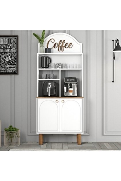 Variant Mobilya Lyon Kahve Köşesi Çok Amaçlı Dolap 80cm - Beyaz