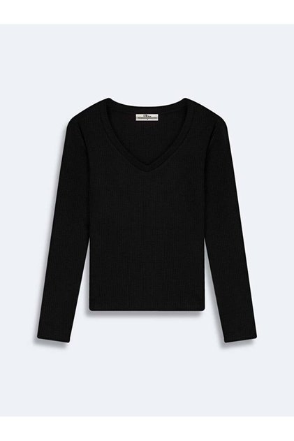 DION V Yaka Fitilli Sweatshırt 11258103960868