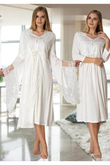Pregnant Maternity Lace Dressing Gown Night Suit