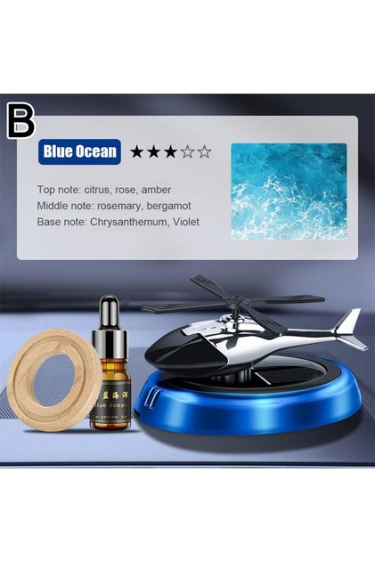 ONE KADO - Güneş Enerjili Helikopter Araba Koku Difüzörü Mavi