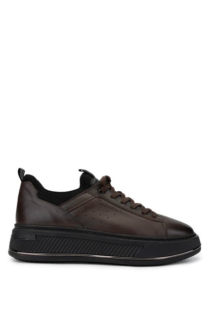 Men's Genuine Leather Brown Sneakers & Sports Shoes