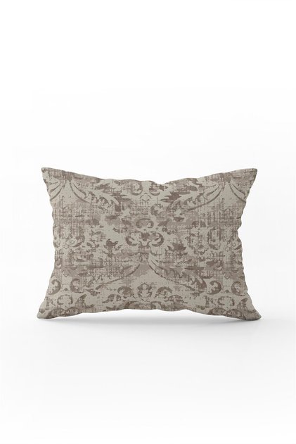 Double Sided 35x50 Gray Brown Ethnic Floral Decorative Throw Pillow Pillow Case - Cgh128-3550