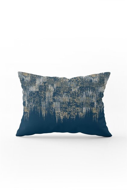 Double Sided 35x50 Navy Blue Ethnic Patterned Throw Pillow Pillow Case - Cgh098-3550