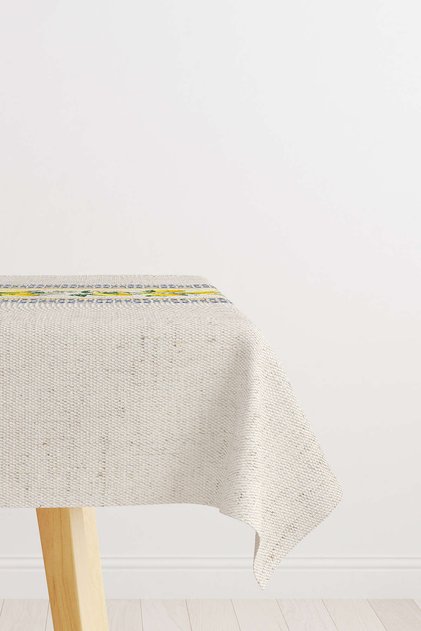 Blue Yellow Decorative Lemon Patterned Digital Printed Tablecloth Cgh1050-ms