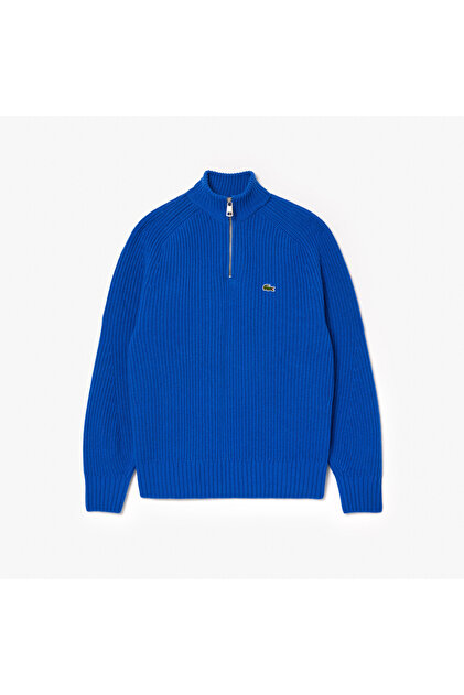 Lacoste Erkek Classic Fit Yarım Fermuarlı Lacivert Kazak - Fiyatı