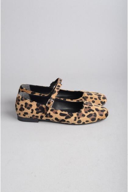 Leopard Patterned Women's Ballerinas with Helmet - Select 095
