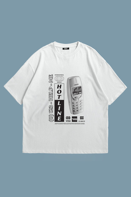 Hot Line Printed Unisex Oversize T-Shirt