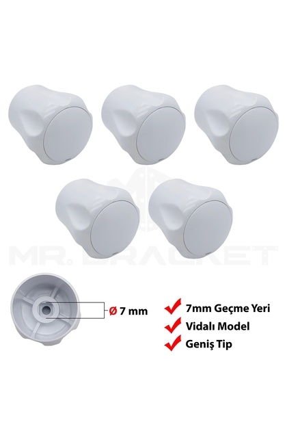 Vidalı 7 Mm - 5 Ad. Radyatör Vanası Başlığı - Geniş Tip Petek Vana Kapağı - Petek Musluk Kafası