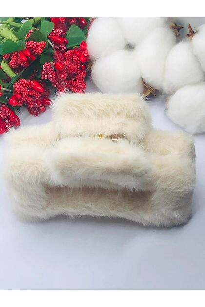 Cream Color Plush Clasp with Buckle