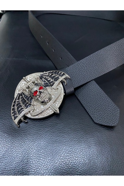 Aksabeltchokers 4.cm kuru kafalı kovboy tokalı Kemer - Fiyatı