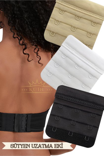 3 Pieces (Without Elastic Agraph) 3X3 Hook Bra Extension Attachment