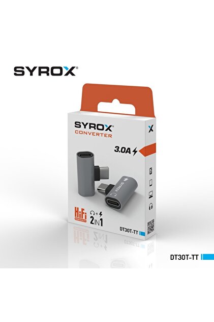 Syrox Type-C to Kulaklık ve Hızlı Şarj Girişi Çevirici Çoklayıcı