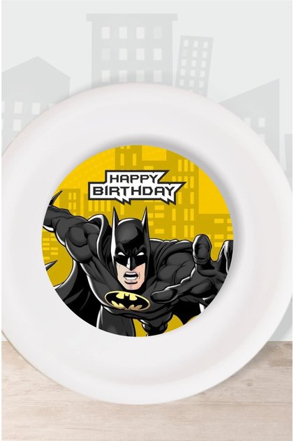 Batman Themed Birthday Party Supplies Set Plate Sticker (Label) 15 Pieces