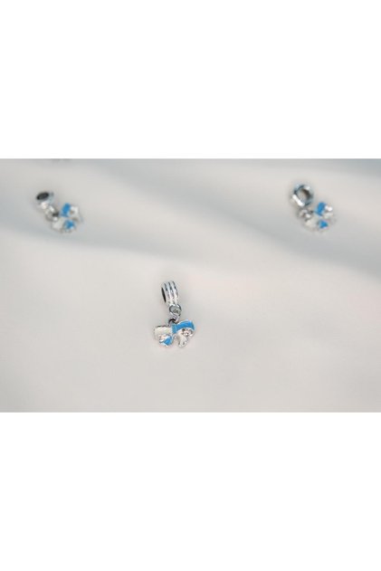 Blue Ribbon Stainless Steel Charm
