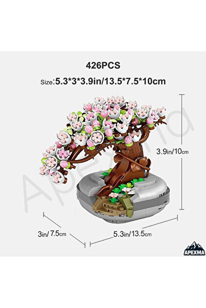 Apexma Dekoratif Sakura Ağacı Yapım Seti Legosu 426 Parça