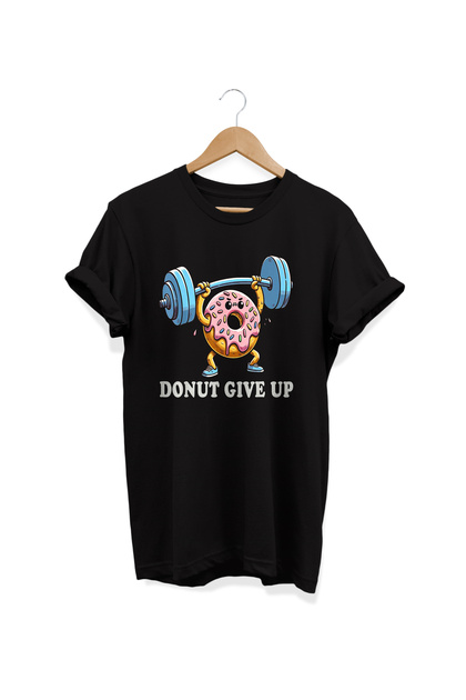 , Donut Gym Printed, 100% Cotton, Crew Neck, Regular Size T-Shirt, Basic T-Shirt