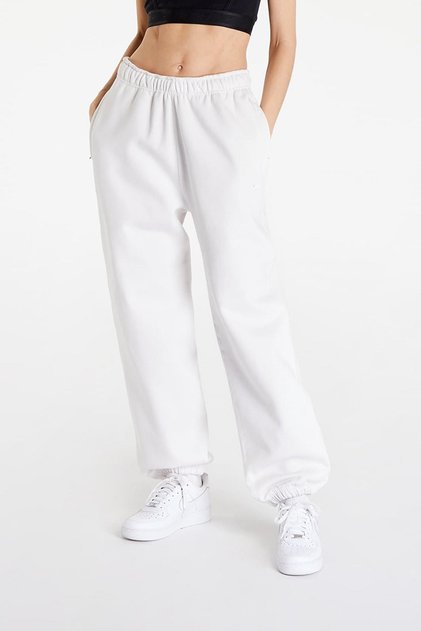 Solo Swoosh Fleece Pant Pamuklu Şardonlu Bol Kesim Yüksek Bel Kadın Eşofman Altı Kırık Beyaz