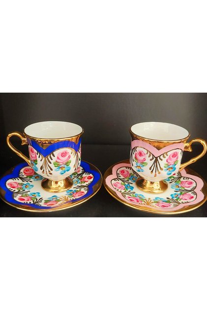 Ceylan Porcelain Hand Painting Set of 2 Coffee Cups