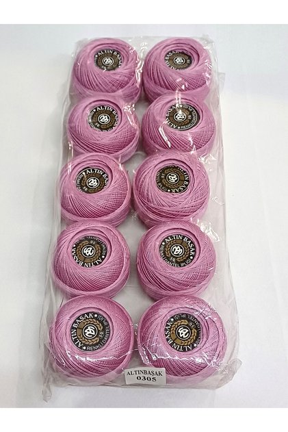 Lace Thread Number 50 20 Grams - (10 Pieces - Color: 319) Embroidery Thread, Cross Stitch Thread