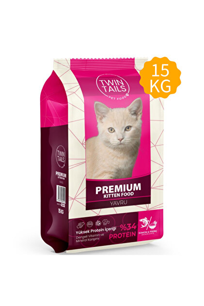 TWIN TAILS 3015 PREMIUM YETİŞKİN KEDİ MAMASI SOMON BALIKLI VE