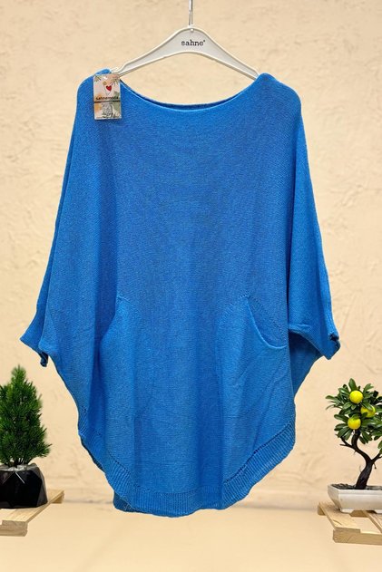 Bat Double Pocket Mercerized Tunic Blouse