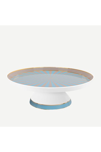 Love Birds Khaki Porcelain Cake Stand 24 Cm