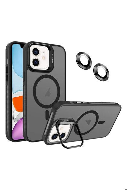 Apple iPhone 11 Compatible Case with Stand Matte Magsafe Metal Key Camera Lens Gift Nevada Case