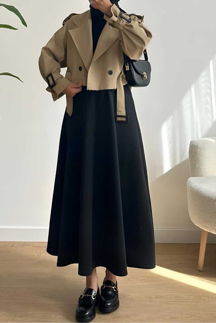 Women's Scuba Fabric Modest Skirt