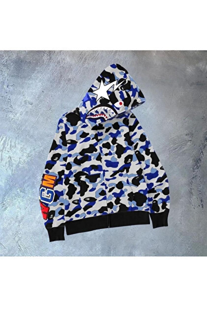 AXXAN Bape Pubg X Shark Hoodie Unisex Two-Piece Tracksuit Cardigan