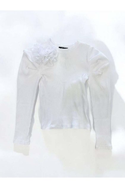 Devojčina Sa detaljem rukava cvetna Rebrasto bluza