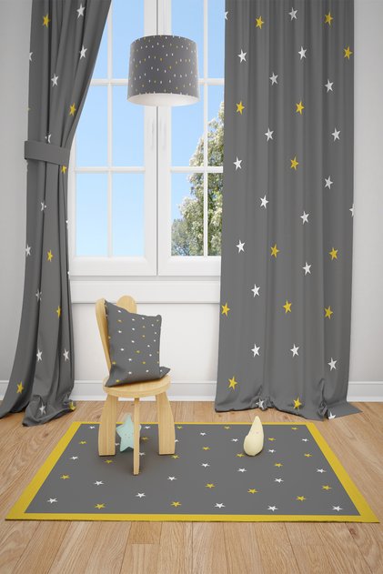 Starry Child And Baby Room Background Curtain 2 Wings Tla-256
