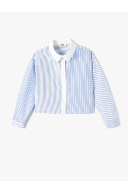 Crop Shirt Classic Collar Long Sleeve