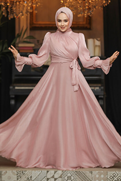 karin hijab evening dress - powder reviews Powder Pink Hijab Evening Dress 1101PD
