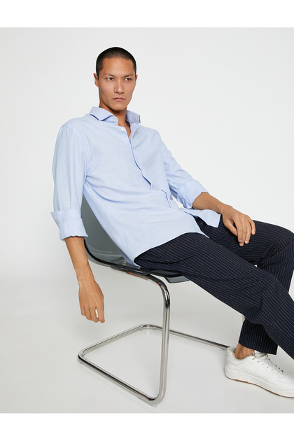 Sports Shirt Slim Fit Classic Collar Long Sleeve Non Iron