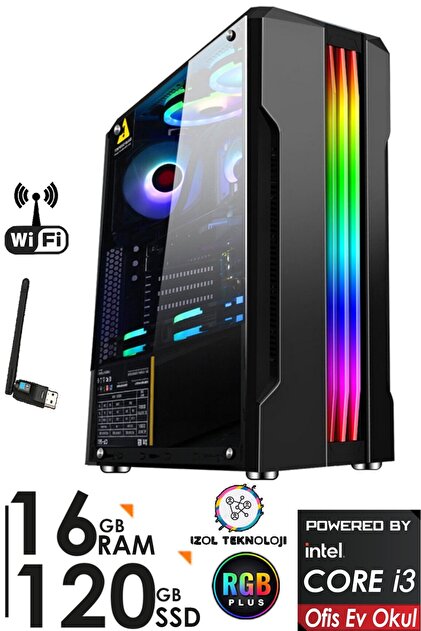 İZ TECH R268 i3 2100 3.40Ghz 16GB RAM 120GB SSD Wi-Fi Masaüstü