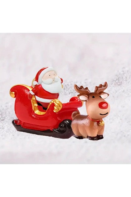 Mini Noel Baba, Kızağı,Geyik Silikon Kalıp (S784)