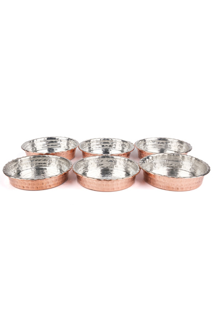 Copper Plate Breakfast Snack Bowl Set of 6 11.5 cm