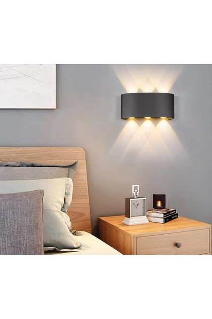 Haıtı Led Aplik Dekoratif Aydınlatma Günışığı Siyah Kasa Çift Taraflı Ct-8011