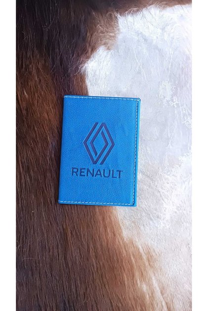 Renault Leather Stitched Car License Case Container Auto License Holder Car License Protector