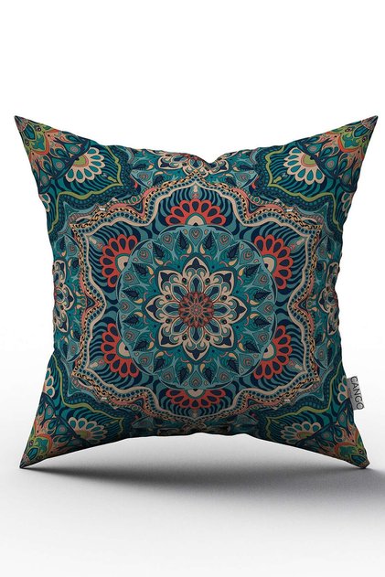 Double Sided Green Orange Retro Vintage Patterned Digital Printed Throw Pillow Cover - Otyk634