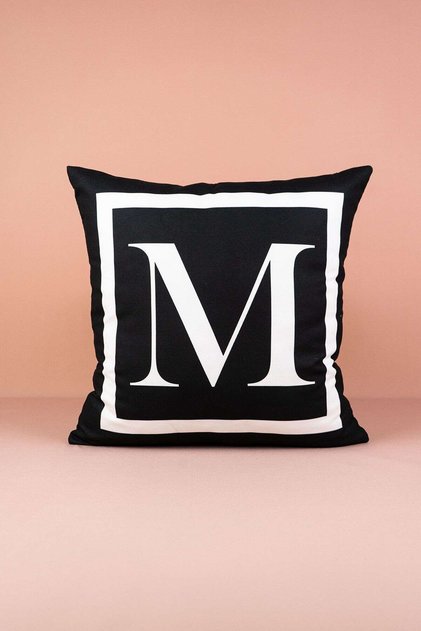 Letter Throw Pillow Pillow Case Letter m - 43X43 cm