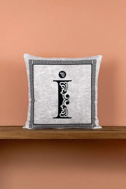 Double Sided Digital Printed Letter Throw Pillow Cover Letter I