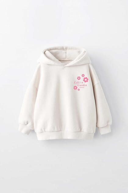 Girl's Lifes Garden Printed Hooded Sweatshirt