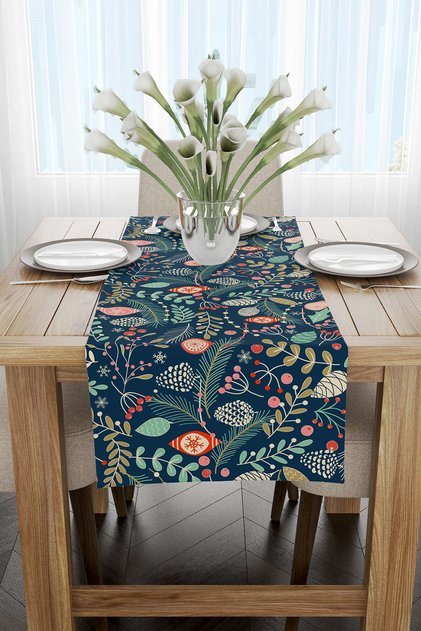 Green Multicolored Christmas Themed Digital Printed Runner Cgh294-rn