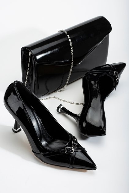 Women's Patent Leather Stiletto and Bag Set