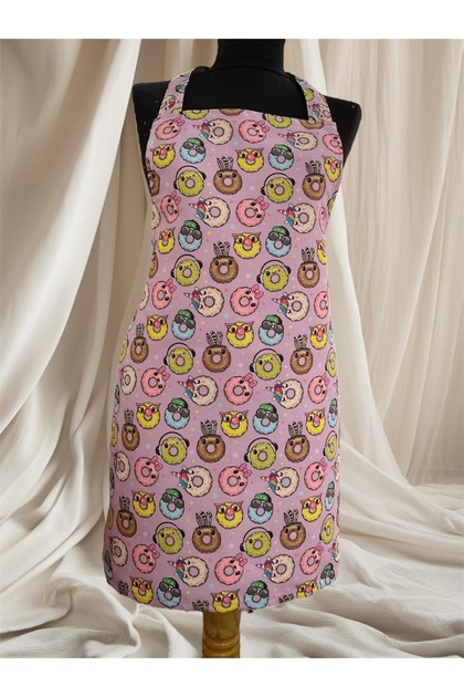 Favorite Bonem Cute Donut Pattern Kitchen Apron Chef Apron Cook Apparel First Quality Chef Apron