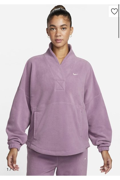 Therma-Fit One Oversized Long-Sleeve Oversize Lila Kadın Polar Sweatshirt